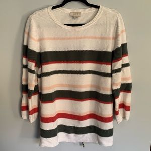 LOFT Striped Sweater - Bracelet Length Sleeve